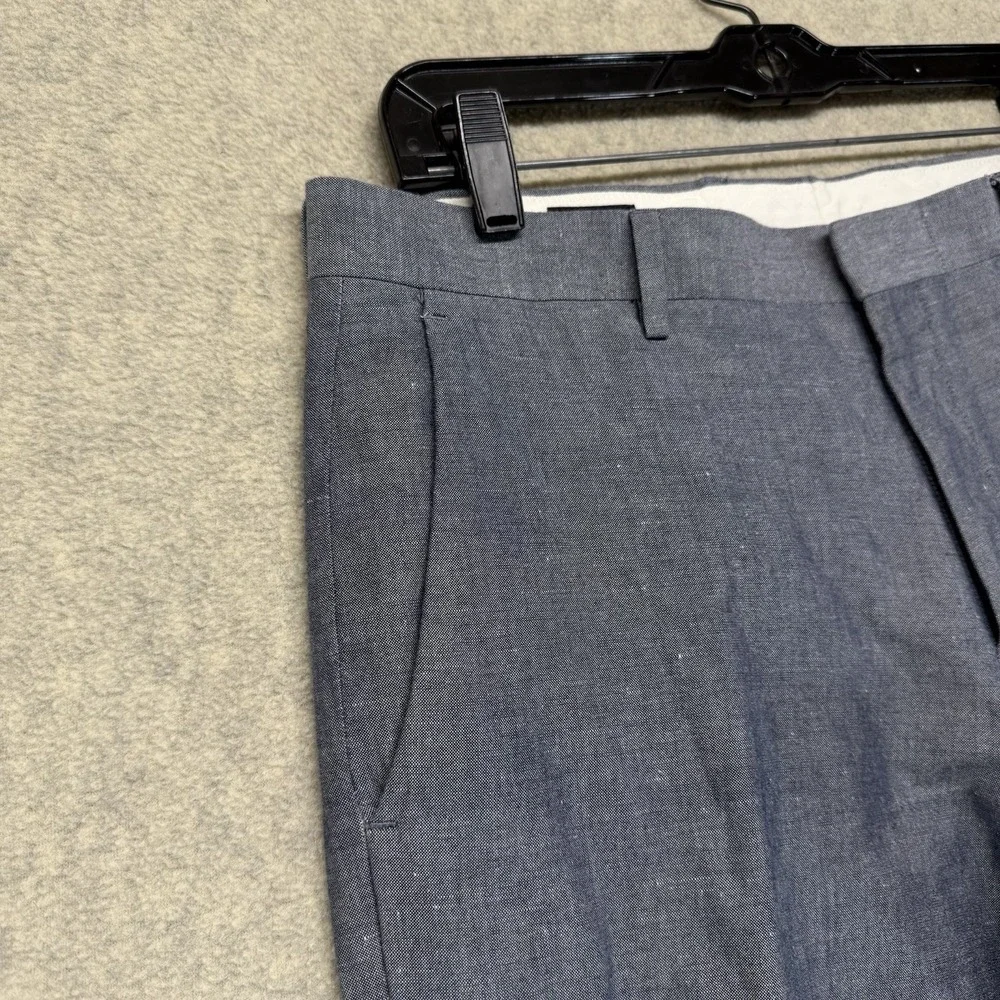 J.Crew Ludlow Baird McNutt Irish Linen Dress Pants Mens 31x32 Slim Blue